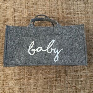 Felt Gray Baby Diaper Caddy Organizer